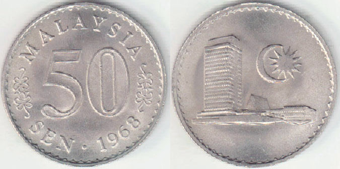 1968 Malaysia 50 Sen (Unc) A004277